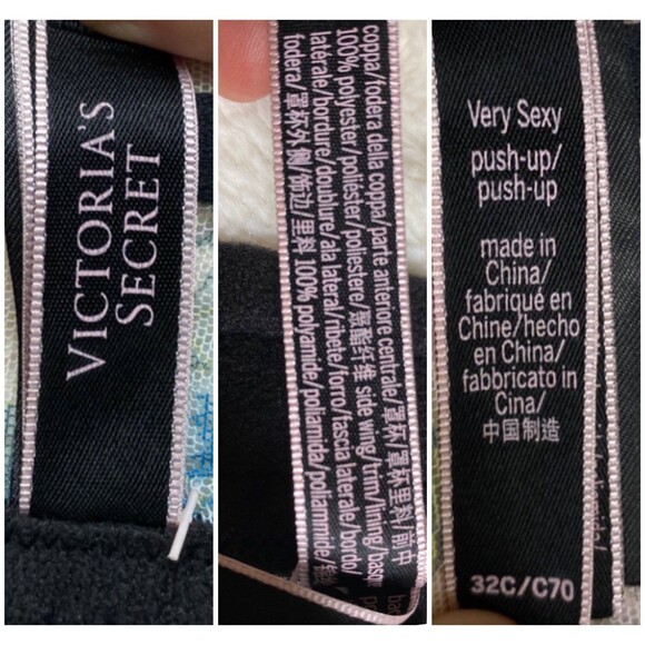 Victoria's Secret 32C Very Sexy Push-Up Bra Bustier Corset floral embroidered - Picture 10 of 10